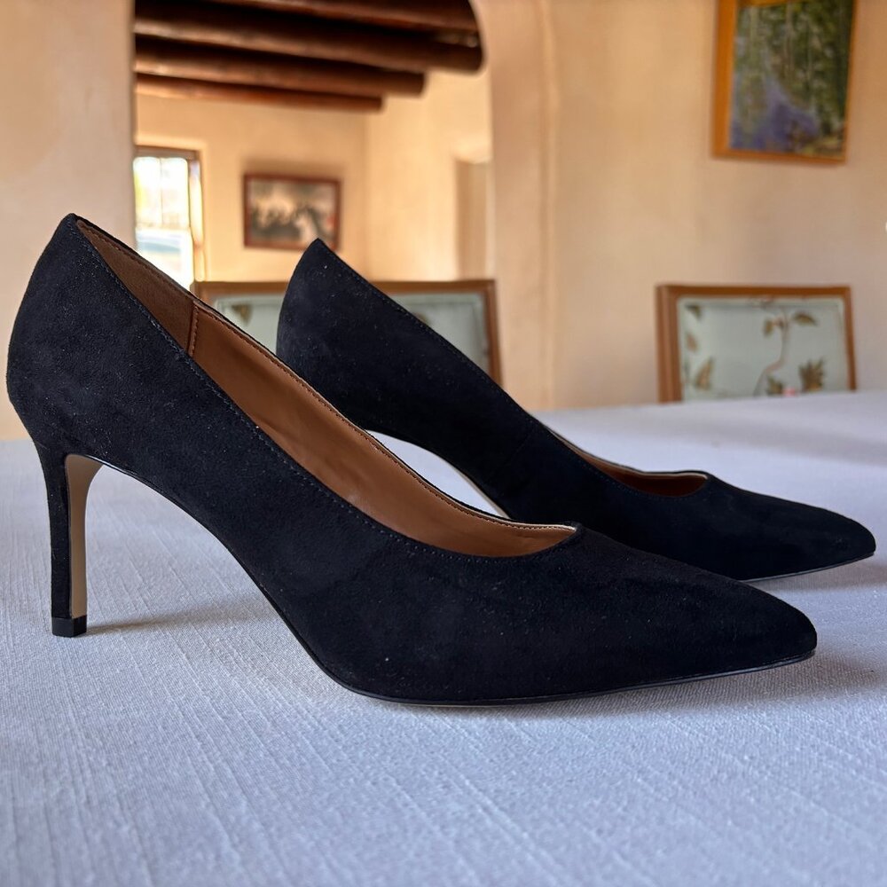 STORE CLOSING 3/30! NEW J.Crew $245 Elsie Suede Pumps Black 8 Medium 3" heel